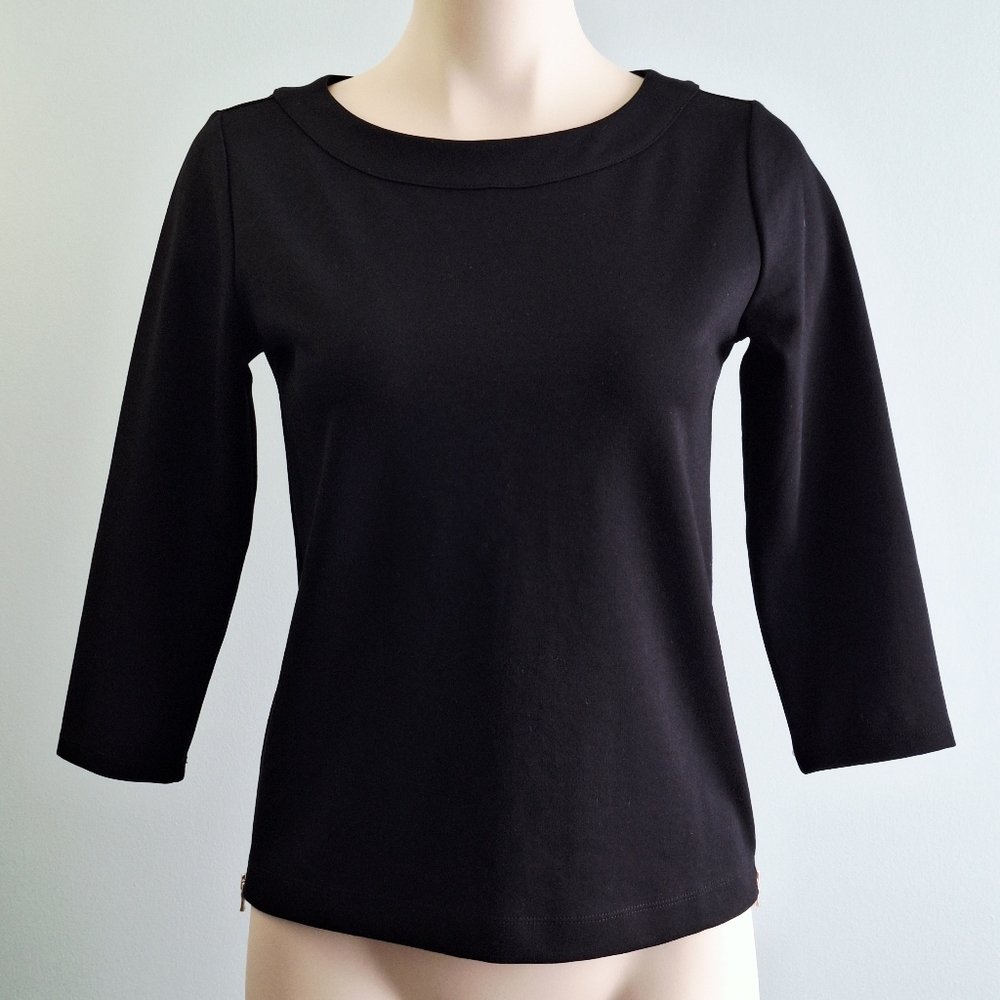 4️⃣/$2️⃣9️⃣ Ann Taylor Elegant Black Long Sleeve Top
